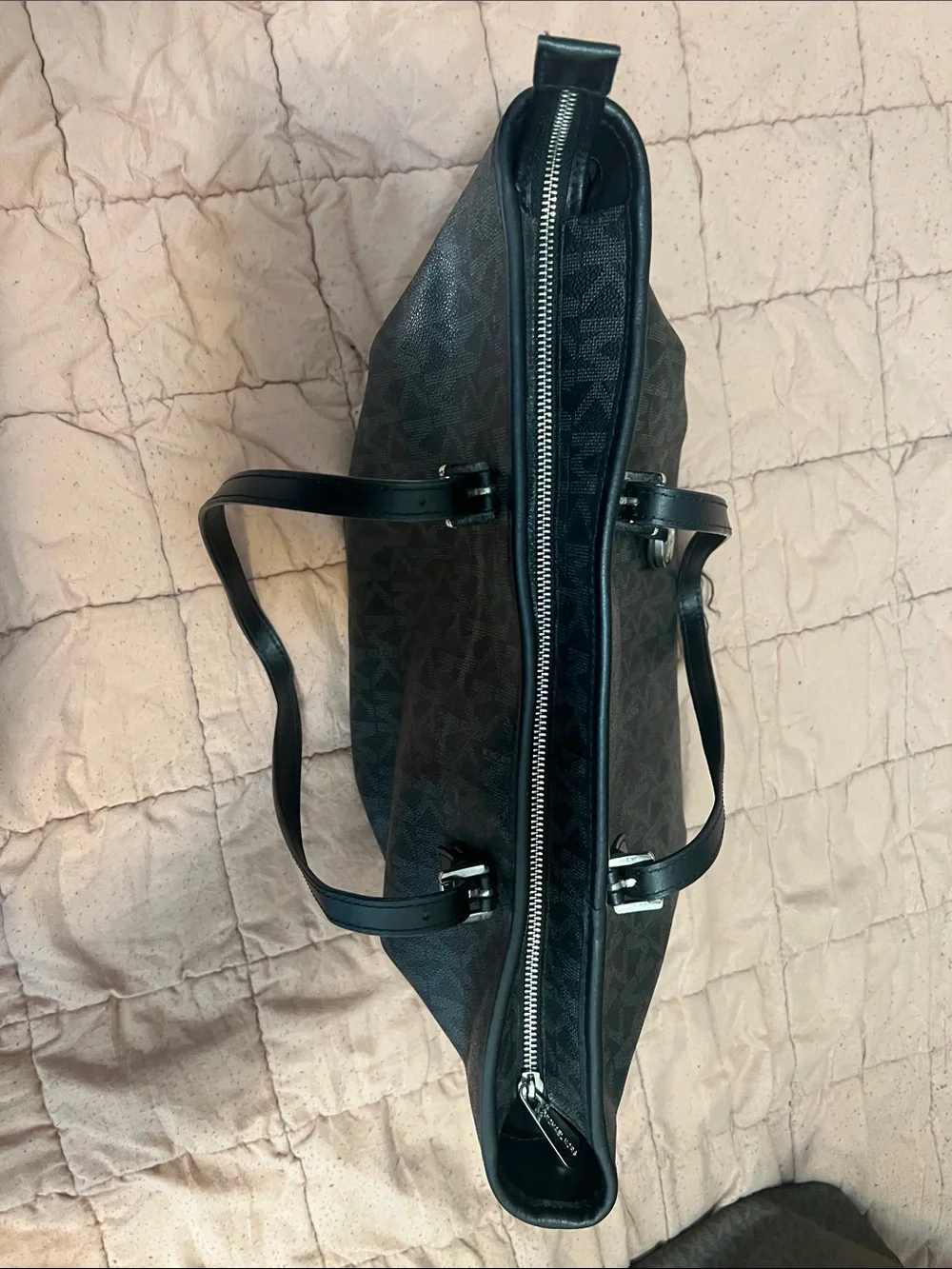 Michael Kors Black Logo-Print Tote with Charms